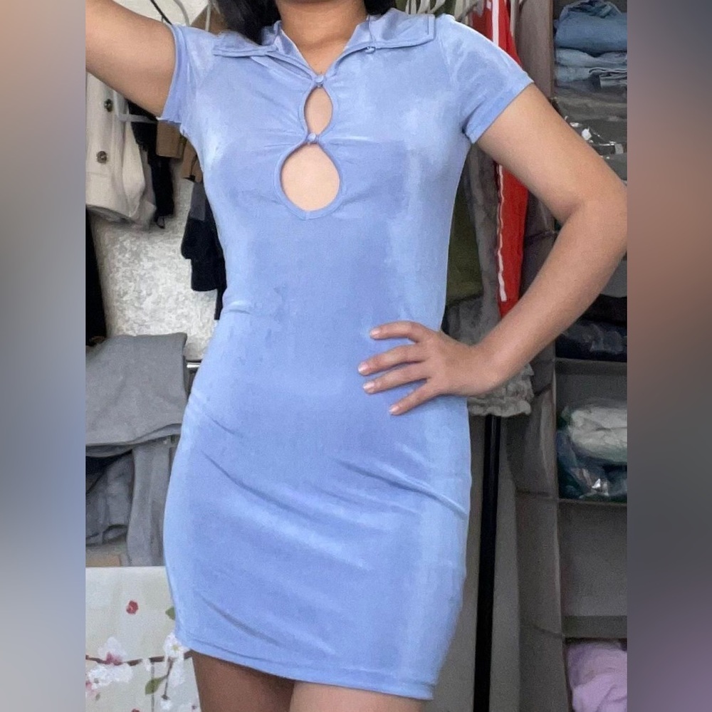 Urban Outfitters Y2K Bodycon Minidress (Baby Blue)